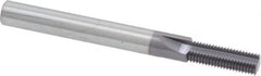 Scientific Cutting Tools - M8x0.75 Thread, 1/4" Shank Diam, TiN Coating, Solid Carbide Straight Flute Thread Mill - 3 Flutes, 2-1/2" OAL, M8 Min Noml Diamter - Americas Industrial Supply