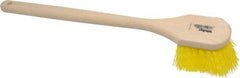 Weiler - 2" Bristle Length, Polypropylene Scrub Brush - 20" OAL, Straight Handle, Yellow, Foam Block - Americas Industrial Supply
