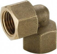 Parker - 1/2 Female Thread, Brass Industrial Pipe 90° Female Elbow - FBSPP, 1,000 psi - Americas Industrial Supply