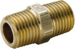 Parker - 3/4 Male Thread, Brass Industrial Pipe Hex Nipple - MBSPT, 1,000 psi - Americas Industrial Supply