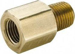 Parker - 3/8 Male Thread x 3/8 Female Thread, Brass Industrial Pipe Adapter - MNPTF x FBSPP, 1,000 psi - Americas Industrial Supply