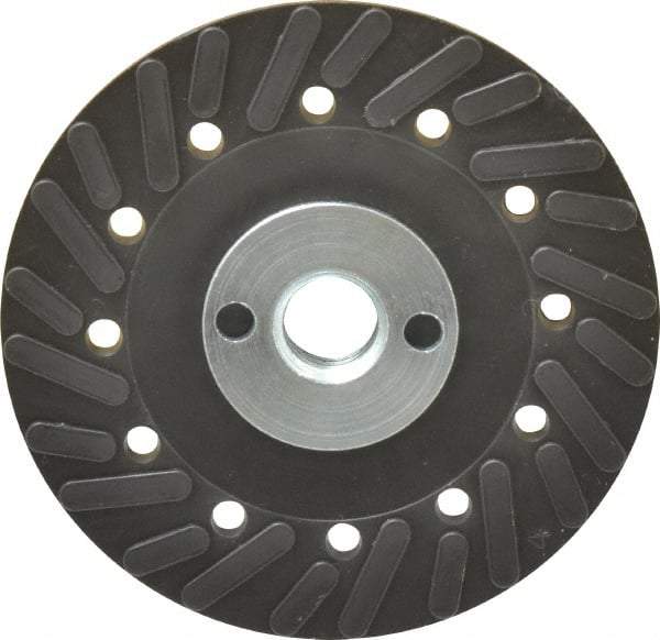 Made in USA - 4" Diam Locking Nut Disc Backing Pad - Hard Density, 20,000 RPM - Americas Industrial Supply