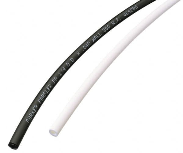 Parker - 3/16" ID x 5/16" OD, 1/16" Wall Thickness, 500' Long, Polypropylene Tube - White, 350 Max psi, 0 to 200°F - Americas Industrial Supply