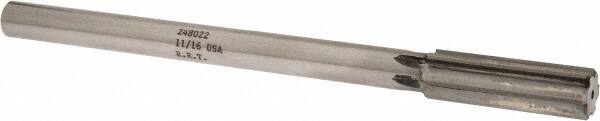 Made in USA - 11/16" Carbide-Tipped 6 Flute Chucking Reamer - Americas Industrial Supply