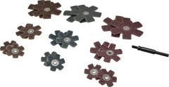 Superior Abrasives - 17 Piece Aluminum Oxide Sanding Star Kit - Contains 1-1/2, 2 & 3" Diam Coarse, Medium & Very Fine Polishing & Sanding Stars - Americas Industrial Supply