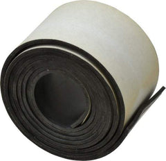 Made in USA - 60" Long, 2" Wide, 0.093" Thick, Buna-N Rubber Foam Sheet - 50 to 60 Durometer, Black, -20 to 180°F, 2,500 psi Tensile Strength, Adhesive Backing, Stock Length - Americas Industrial Supply