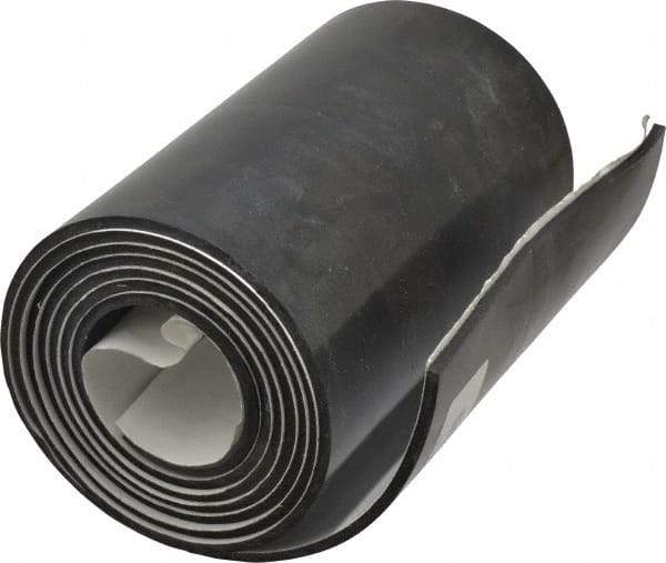 Made in USA - 60" Long, 6" Wide, 1/8" Thick, Buna-N Rubber Foam Sheet - 50 to 60 Durometer, Black, -20 to 180°F, 2,500 psi Tensile Strength, Adhesive Backing, Stock Length - Americas Industrial Supply