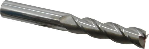 Accupro - 3/4", 2" LOC, 3/4" Shank Diam, 6" OAL, 3 Flute, Solid Carbide Square End Mill - Single End, Uncoated, Spiral Flute, 40° Helix, Centercutting, Right Hand Cut, Right Hand Flute - Americas Industrial Supply