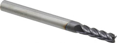Accupro - 5mm, 16mm LOC, 6mm Shank Diam, 63mm OAL, 4 Flute, Solid Carbide Square End Mill - Single End, AlTiN Finish, Spiral Flute, 40° Helix, Centercutting, Right Hand Cut, Right Hand Flute - Americas Industrial Supply