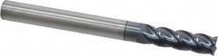 Accupro - 6mm, 19mm LOC, 6mm Shank Diam, 63mm OAL, 4 Flute, Solid Carbide Square End Mill - Single End, AlTiN Finish, Spiral Flute, 40° Helix, Centercutting, Right Hand Cut, Right Hand Flute - Americas Industrial Supply