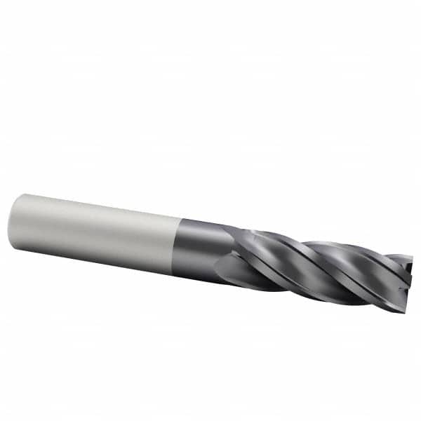 Accupro - 14mm, 32mm LOC, 14mm Shank Diam, 89mm OAL, 4 Flute, Solid Carbide Square End Mill - Single End, AlTiN Finish, Spiral Flute, 40° Helix, Centercutting, Right Hand Cut, Right Hand Flute - Americas Industrial Supply
