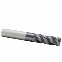 Accupro - 14mm, 32mm LOC, 14mm Shank Diam, 89mm OAL, 4 Flute, Solid Carbide Square End Mill - Single End, AlTiN Finish, Spiral Flute, 40° Helix, Centercutting, Right Hand Cut, Right Hand Flute - Americas Industrial Supply
