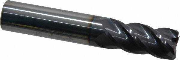 Accupro - 18mm, 38mm LOC, 18mm Shank Diam, 92mm OAL, 4 Flute, Solid Carbide Square End Mill - Single End, AlTiN Finish, Spiral Flute, 40° Helix, Centercutting, Right Hand Cut, Right Hand Flute - Americas Industrial Supply