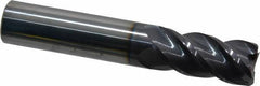 Accupro - 18mm, 38mm LOC, 18mm Shank Diam, 92mm OAL, 4 Flute, Solid Carbide Square End Mill - Single End, AlTiN Finish, Spiral Flute, 40° Helix, Centercutting, Right Hand Cut, Right Hand Flute - Americas Industrial Supply