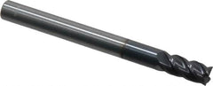Accupro - 6mm, 12mm LOC, 6mm Shank Diam, 63mm OAL, 4 Flute, Solid Carbide Square End Mill - Single End, AlTiN Finish, Spiral Flute, 40° Helix, Centercutting, Right Hand Cut, Right Hand Flute - Americas Industrial Supply