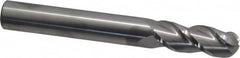Accupro - 3/4" Diam, 2" LOC, 3 Flute Solid Carbide Ball End Mill - Uncoated, Single End, 6" OAL, 3/4" Shank Diam, Spiral Flute - Americas Industrial Supply