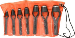 Value Collection - 7 Piece, 3/16 to 15/16", Arch Punch Set - Comes in Vinyl Roll - Americas Industrial Supply