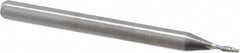 Kyocera - 0.04", 0.12" LOC, 1/8" Shank Diam, 1-1/2" OAL, 2 Flute, Solid Carbide Square End Mill - Single End, Uncoated, Spiral Flute, 30° Helix, Centercutting, Right Hand Cut, Right Hand Flute, Series 1610 - Americas Industrial Supply