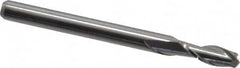 Kyocera - 1/8", 3/8" LOC, 1/8" Shank Diam, 1-1/2" OAL, 2 Flute, Solid Carbide Square End Mill - Single End, Uncoated, Spiral Flute, Centercutting, Right Hand Cut, Right Hand Flute, Series 1610 - Americas Industrial Supply