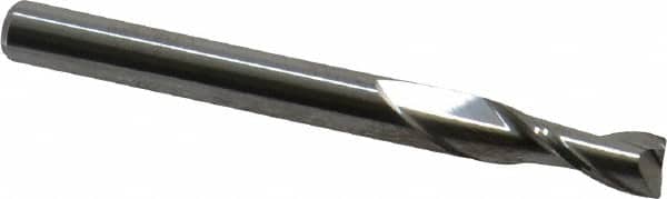 Kyocera - 3/16", 9/16" LOC, 3/16" Shank Diam, 2" OAL, 2 Flute, Solid Carbide Square End Mill - Single End, Uncoated, Spiral Flute, Centercutting, Right Hand Cut, Right Hand Flute, Series 1610 - Americas Industrial Supply