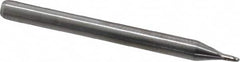 Kyocera - 0.04", 0.06" LOC, 1/8" Shank Diam, 1-1/2" OAL, 2 Flute, Solid Carbide Square End Mill - Single End, Uncoated, Spiral Flute, 30° Helix, Centercutting, Right Hand Cut, Right Hand Flute, Series 1620 - Americas Industrial Supply