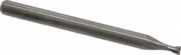 Kyocera - 0.07", 0.105" LOC, 1/8" Shank Diam, 1-1/2" OAL, 2 Flute, Solid Carbide Square End Mill - Single End, Uncoated, Spiral Flute, 30° Helix, Centercutting, Right Hand Cut, Right Hand Flute, Series 1620 - Americas Industrial Supply