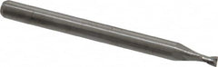 Kyocera - 0.07", 0.105" LOC, 1/8" Shank Diam, 1-1/2" OAL, 2 Flute, Solid Carbide Square End Mill - Single End, Uncoated, Spiral Flute, 30° Helix, Centercutting, Right Hand Cut, Right Hand Flute, Series 1620 - Americas Industrial Supply