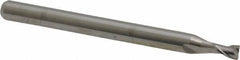 Kyocera - 0.09", 0.135" LOC, 1/8" Shank Diam, 1-1/2" OAL, 2 Flute, Solid Carbide Square End Mill - Single End, Uncoated, Spiral Flute, 30° Helix, Centercutting, Right Hand Cut, Right Hand Flute, Series 1620 - Americas Industrial Supply