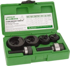 Greenlee - 11 Piece, 1" Punch Hole Diam, Manual Knockout Set - Round Punch, 10 Gage Mild Steel - Americas Industrial Supply