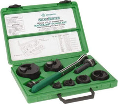 Greenlee - 16 Piece, 2" Punch Hole Diam, Manual Knockout Set - Round Punch, 10 Gage Mild Steel - Americas Industrial Supply