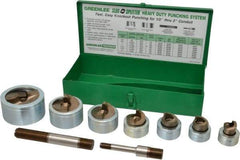 Greenlee - 17 Piece, 2" Punch Hole Diam, Hydraulic Knockout Set - Round Punch, 10 Gage Mild Steel - Americas Industrial Supply