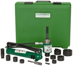 Greenlee - 17 Piece, 2" Punch Hole Diam, Hydraulic Knockout Set - Round Punch, 10 Gage Mild Steel - Americas Industrial Supply