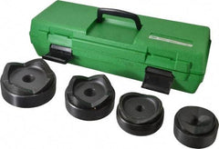 Greenlee - 9 Piece, 4" Punch Hole Diam, Hydraulic Standard Punch Kit - Round Punch, 10 Gage Mild Steel - Americas Industrial Supply