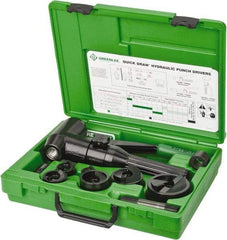 Greenlee - 9 Piece, 2" Punch Hole Diam, Hydraulic Punch Driver Kit - Round Punch, 10 Gage Mild Steel - Americas Industrial Supply