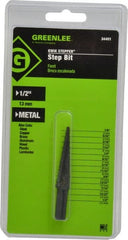 Greenlee - 1/8 to 1/2" Hole Diam High Speed Steel Step Drill Bit - Americas Industrial Supply