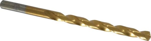 Chicago-Latrobe - Letter B 135° Cobalt Jobber Drill - TiN Finish, Right Hand Cut, Spiral Flute, Straight Shank, 4" OAL, Split Point - Americas Industrial Supply