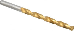 Chicago-Latrobe - Letter G 135° Cobalt Jobber Drill - TiN Finish, Right Hand Cut, Spiral Flute, Straight Shank, 4-1/8" OAL, Split Point - Americas Industrial Supply