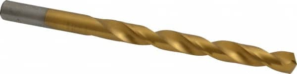 Chicago-Latrobe - Letter O 135° Cobalt Jobber Drill - TiN Finish, Right Hand Cut, Spiral Flute, Straight Shank, 4-1/2" OAL, Split Point - Americas Industrial Supply