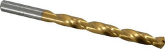 Chicago-Latrobe - Letter P 135° Cobalt Jobber Drill - TiN Finish, Right Hand Cut, Spiral Flute, Straight Shank, 4-5/8" OAL, Split Point - Americas Industrial Supply