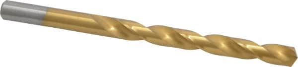 Chicago-Latrobe - Letter Q 135° Cobalt Jobber Drill - TiN Finish, Right Hand Cut, Spiral Flute, Straight Shank, 4-3/4" OAL, Split Point - Americas Industrial Supply