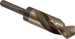 Chicago-Latrobe - 1-1/8" Drill, 118° Point, Cobalt Silver Deming & Reduced Shank Drill Bit - Oxide/Gold Finish, 6" OAL, Straight Shank, 3-1/8" Flute Length, Right Hand Cut, Split Point, Spiral Flute, Regular Spiral - Americas Industrial Supply