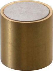 Eclipse - 1/2" Diam x 1/2" High, 0.23 Lb Average & 0.45 Lb Max Pull Force, Brass Alnico Shielded Magnet - 798.8°F Max Operating Temp, 0.032" Wall Thickness, Grade 5 Alnico - Americas Industrial Supply