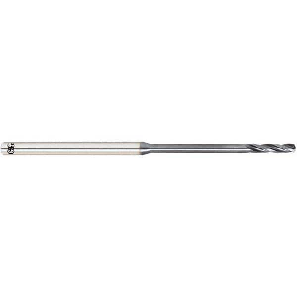 OSG - 1.1mm 140° 3-Flute Solid Carbide Extra Length Drill Bit - Americas Industrial Supply