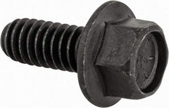 Value Collection - 1/4-20 UNC, 5/8" Length Under Head, Hex Drive Flange Bolt - 5/8" Thread Length, Grade 8 Alloy Steel, Smooth Flange, Phosphate & Oil Finish - Americas Industrial Supply