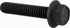 Value Collection - 1/4-20 UNC, 1-1/4" Length Under Head, Hex Drive Flange Bolt - 1-1/4" Thread Length, Grade 8 Alloy Steel, Smooth Flange, Phosphate & Oil Finish - Americas Industrial Supply