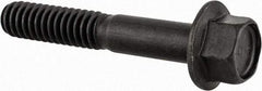 Value Collection - 1/4-20 UNC, 1-1/2" Length Under Head, Hex Drive Flange Bolt - 1-1/2" Thread Length, Grade 8 Alloy Steel, Smooth Flange, Phosphate & Oil Finish - Americas Industrial Supply