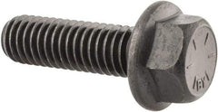 Value Collection - 3/8-16 UNC, 1-1/4" Length Under Head, Hex Drive Flange Bolt - 1-1/4" Thread Length, Grade 8 Alloy Steel, Smooth Flange, Phosphate & Oil Finish - Americas Industrial Supply