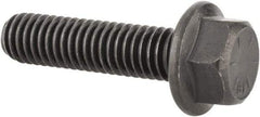 Value Collection - 3/8-16 UNC, 1-1/2" Length Under Head, Hex Drive Flange Bolt - 1-1/2" Thread Length, Grade 8 Alloy Steel, Smooth Flange, Phosphate & Oil Finish - Americas Industrial Supply