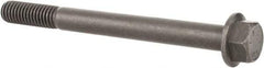 Value Collection - 3/8-16 UNC, 4" Length Under Head, Hex Drive Flange Bolt - 1" Thread Length, Grade 8 Alloy Steel, Smooth Flange, Phosphate & Oil Finish - Americas Industrial Supply