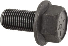 Value Collection - 1/2-20 UNF, 1" Length Under Head, Hex Drive Flange Bolt - 1" Thread Length, Grade 8 Alloy Steel, Smooth Flange, Phosphate & Oil Finish - Americas Industrial Supply